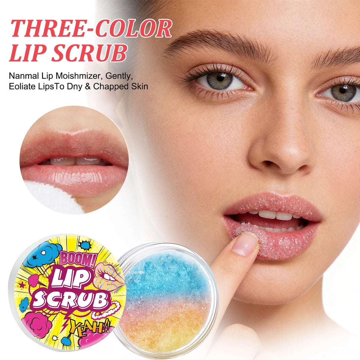 ZaiDoc 2Psc Lip Scrub Exfoliator Smooth Hydrate Dry Chapped Lips Gentle Lip Care Set with Moisturizing Formula 22g Each