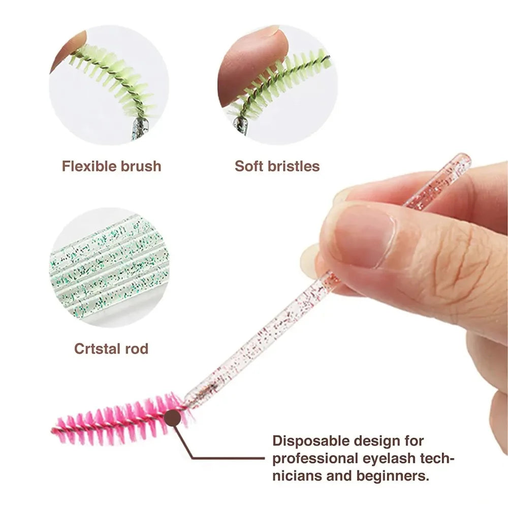 Eyelash Brush Mascara Wands Spoolies Eyebrow Lash Cleaning Brushes Applicator Makeup Tools 50/1000/2000pcs