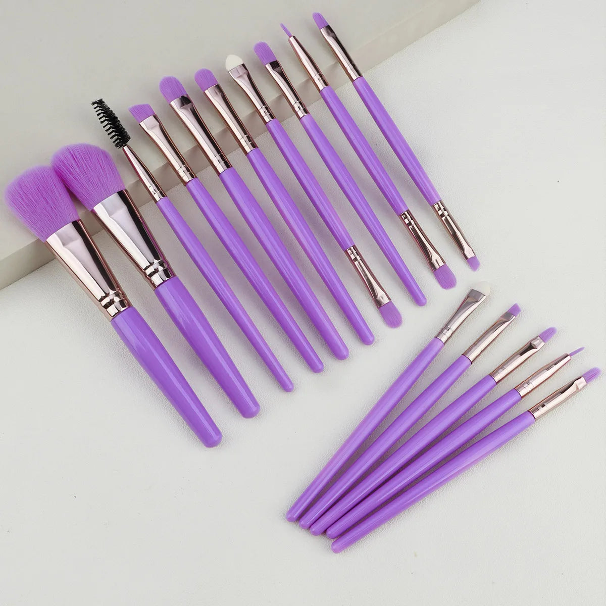 15pc Makeup Brushes Set Face Eyes Make Up Brush Eyelash Eyeshadow Eyebrow Eyeliner Foundation Powder Blush Highlight Lips Brush
