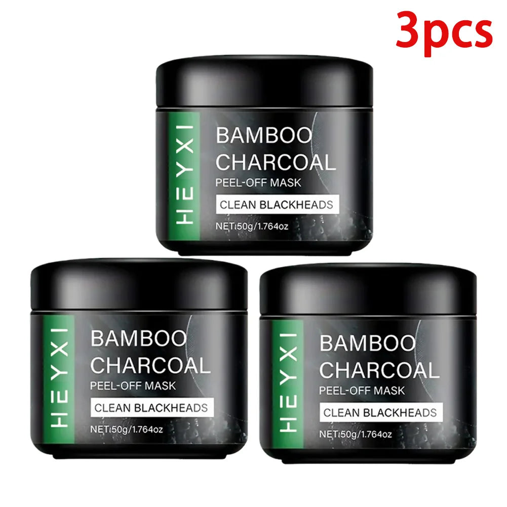 Charcoal Bamboo Peel Off Mask 50g,Deep Cleansing Blackhead Remover, Oil Control Pore Purifying Mud Mask for T-Zone Care