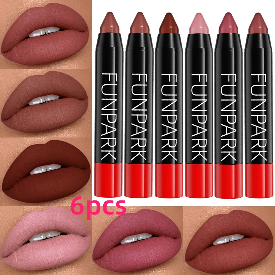 6pcs Lipliner Pen Waterproof Lipstick Sexy Red Matte Contour Lip Tint Long Lasting Lips Korean Makeup Product Lip Gloss Cosmetic for Women Gifts  Lip Glaze Nude Brown Pink Lip Beauty