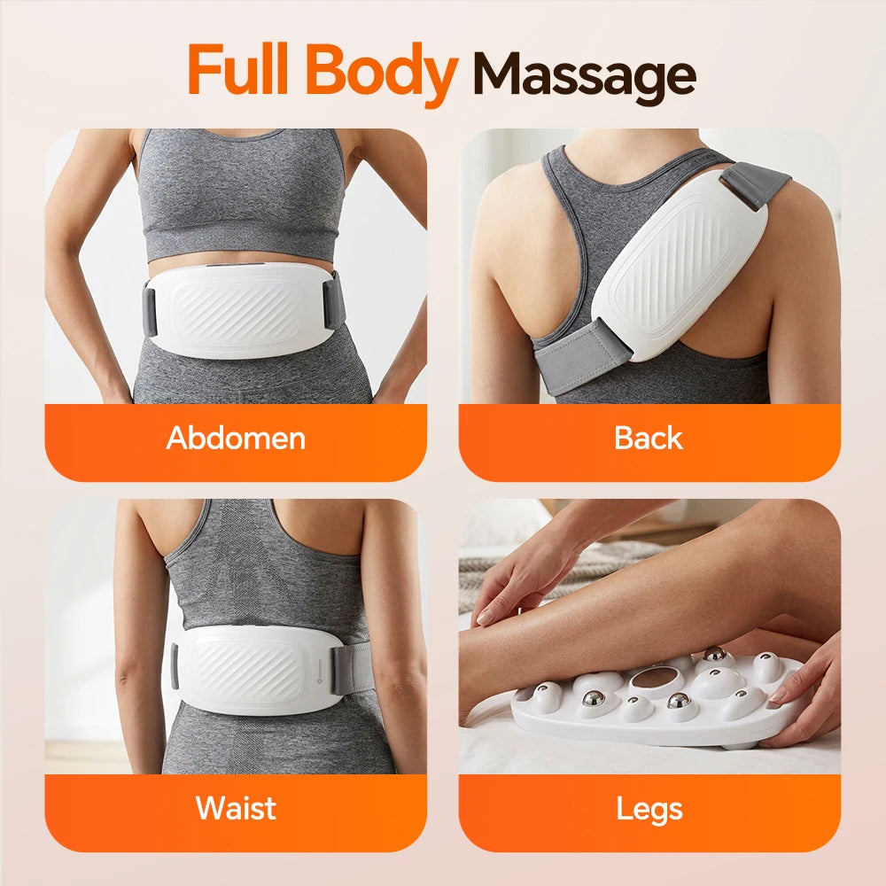 Electric Belly Massager 9 Modes 3 Heat Settings Rechargeable Abdominal Massager Cordless for Home Relax