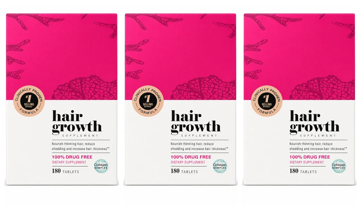 Hair Support Supplements for Women, Thicker Fuller-Looking Hair Beauty Support, with Biotin and Marine Collagen, 180 Tablets