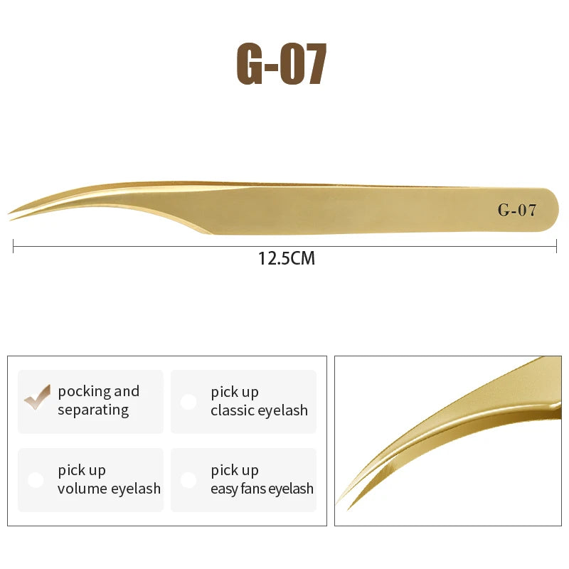 NATUHANA Professional for 3D Tweezers Stainless Steel Volume Eyebrow Tweezer False Eyelash Extension Tweezers for Makeup Tools