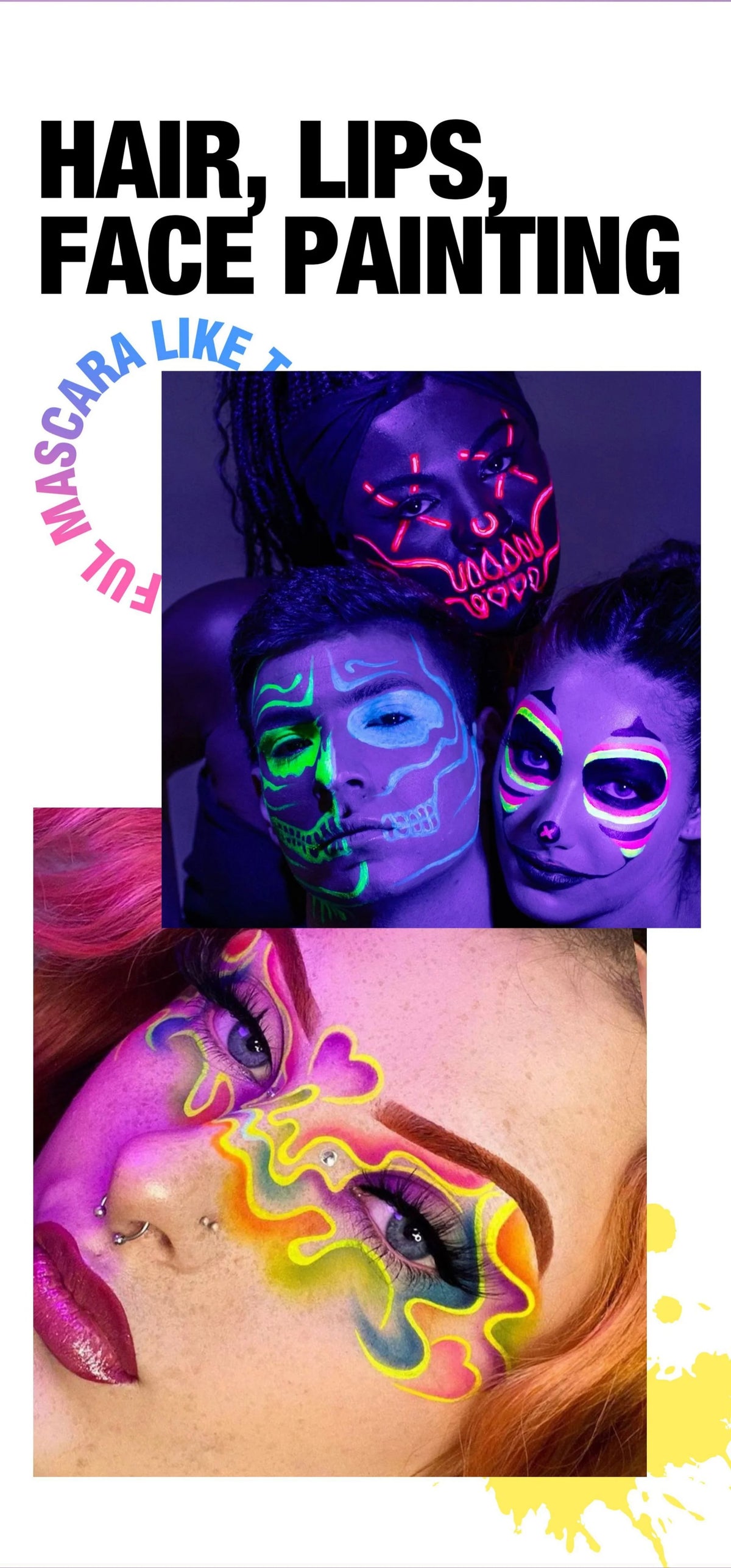 8 Colors Glow Fluorescent Neon Oil Face Body Art Paint UV Glow Oil Painting Halloween Party Fancy Dress Beauty Makeup Cosmetics