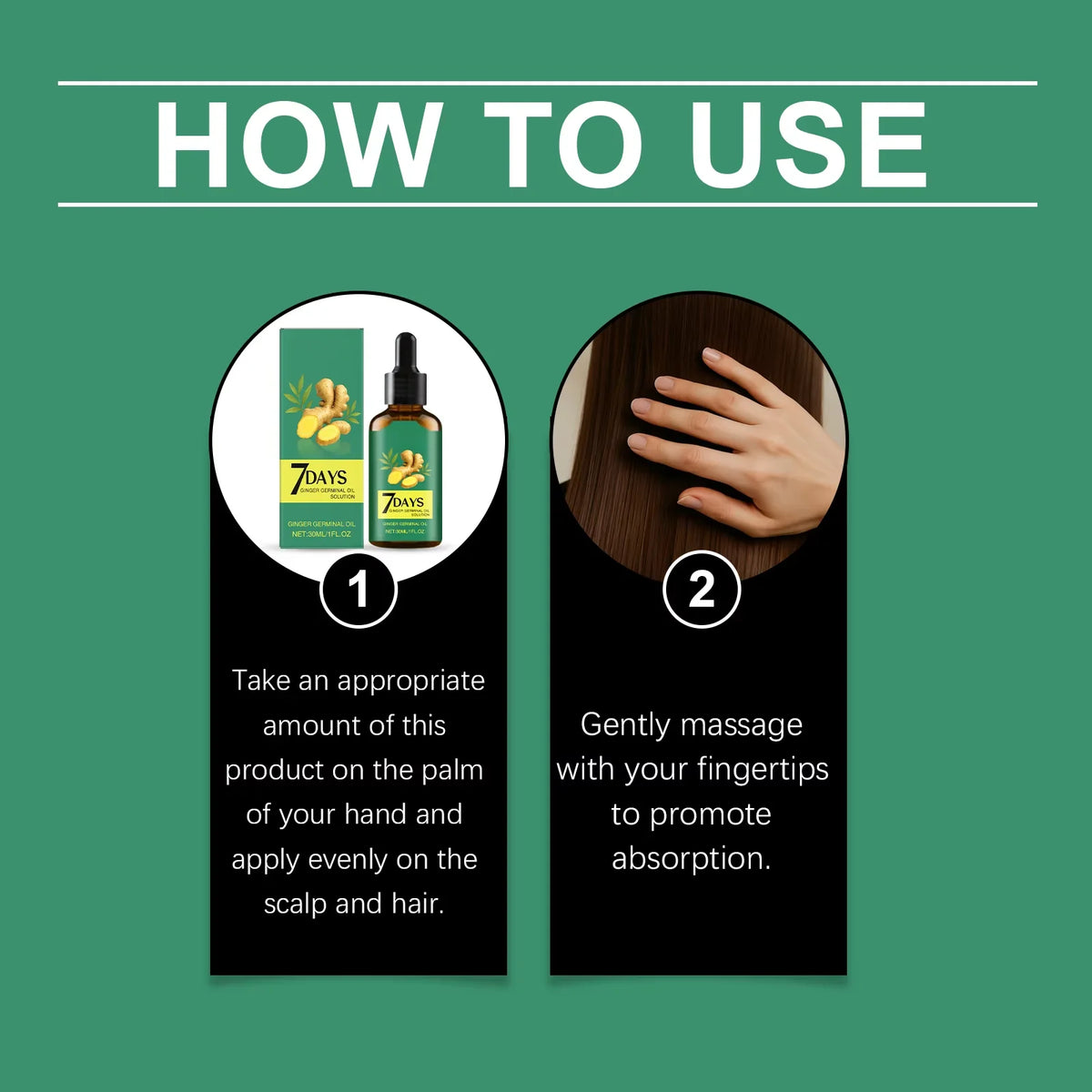 7 Days Fast Ginger Hair Growth Serum Prevent Hair Loss Scalp Treatment Thicker Longer Hair for Accelerate Growth