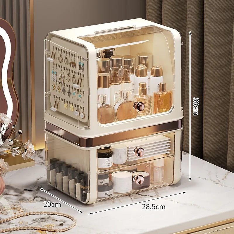 Storage box, cosmetics desktop, dust-proof, high-end drawer-type dressing table, lipstick and skin care products