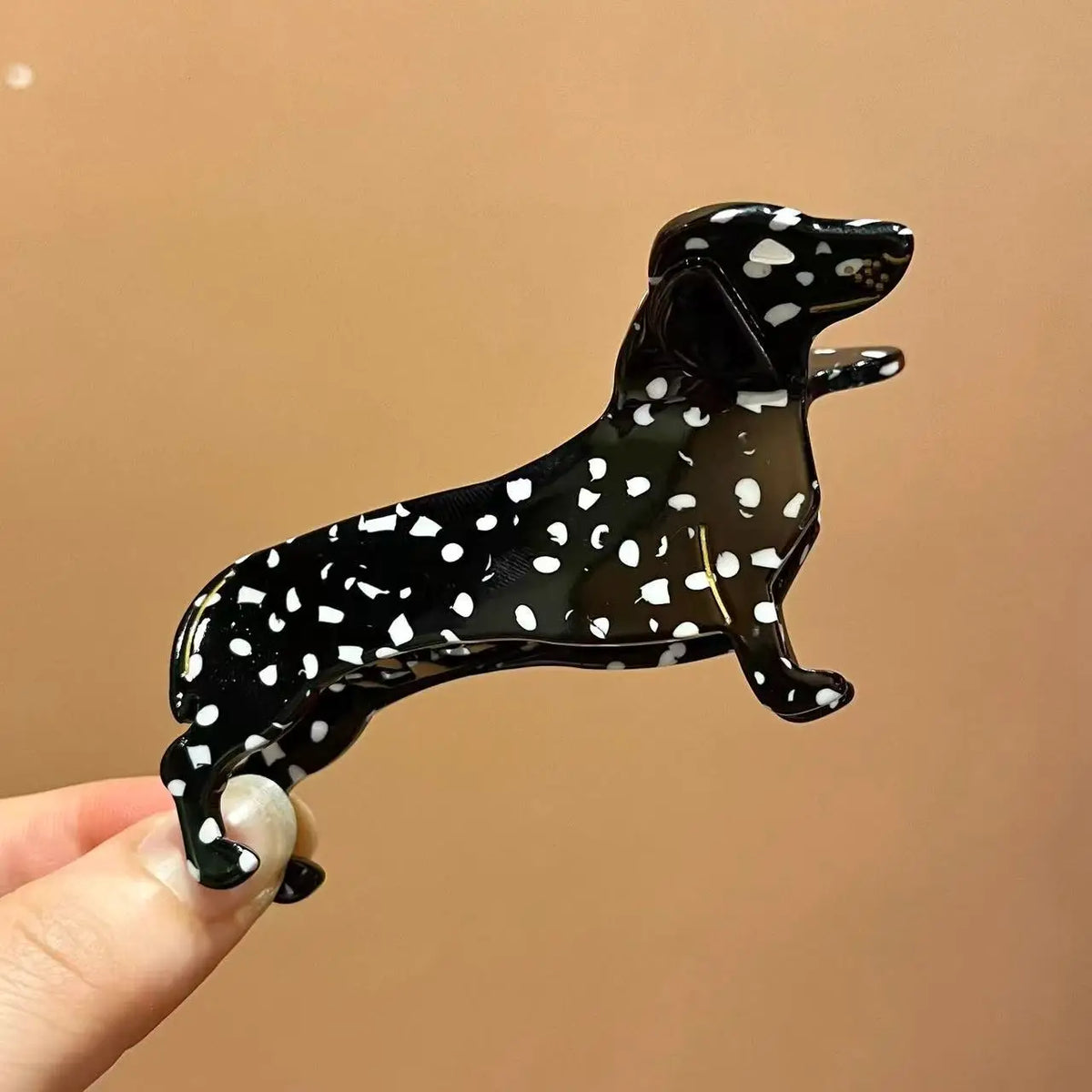 1pc Fun Cartoon Dachshund Acetate Hair Clip – Stylish, Versatile Shark Clip for Back of Head
