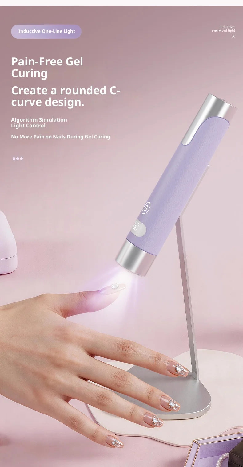 Cordless Handheld UV LED Nail Lamp withMagneticStand Smart Sensor Mini Gel Curing Pen Manicure Flashlight Drying Desk nail Dryer