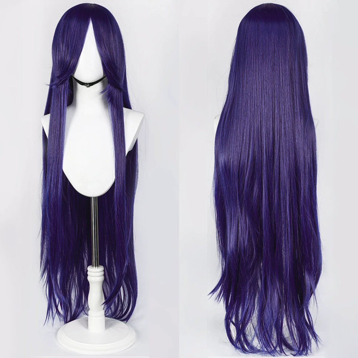 100CM Long Straight Wig With Bangs Synthetic Cosplay Wig For Women Pink Purple Cosplay Wigs For Halloween Party