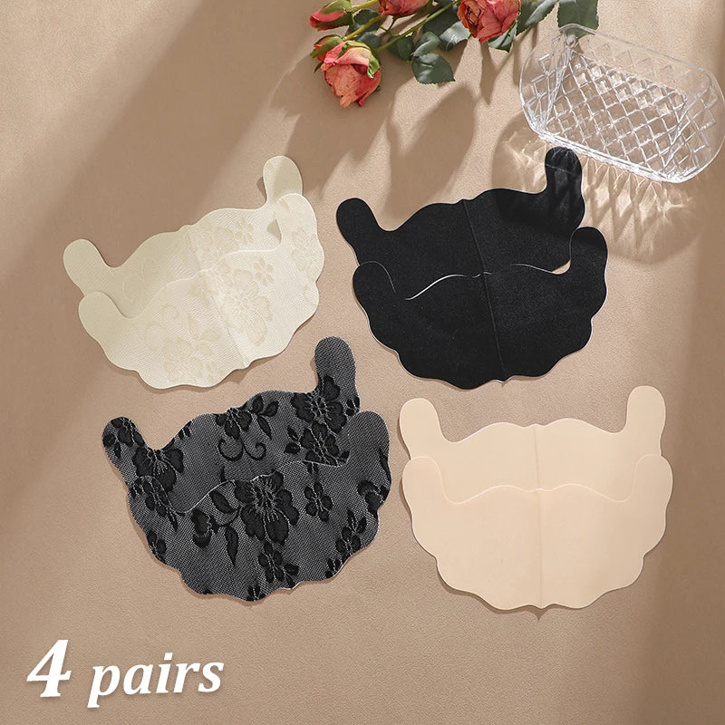 2/4 Pairs Lace U Shaped Breast Lift Tape Women Anti Sagging Adhesive Bra Pads Invisible Push Up Nipple Covers For Backless Dress