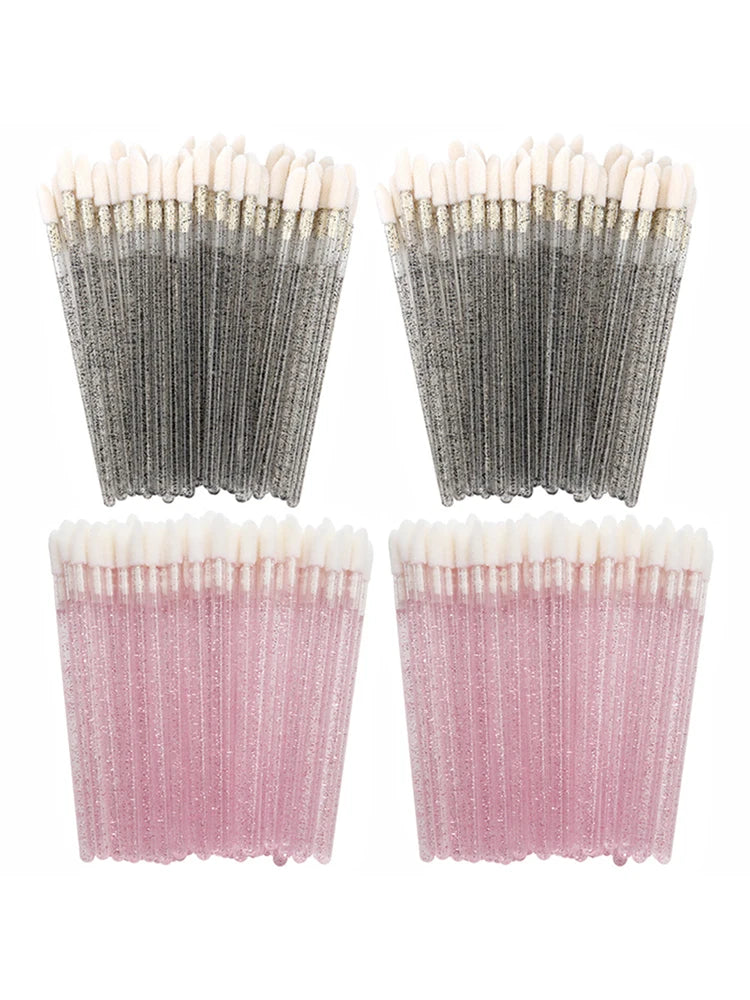 300/500PCS Crystal Lip Brushes Set Lipstick Gloss Wands Applicators For Eyelash Extension Makeup Brush Beauty