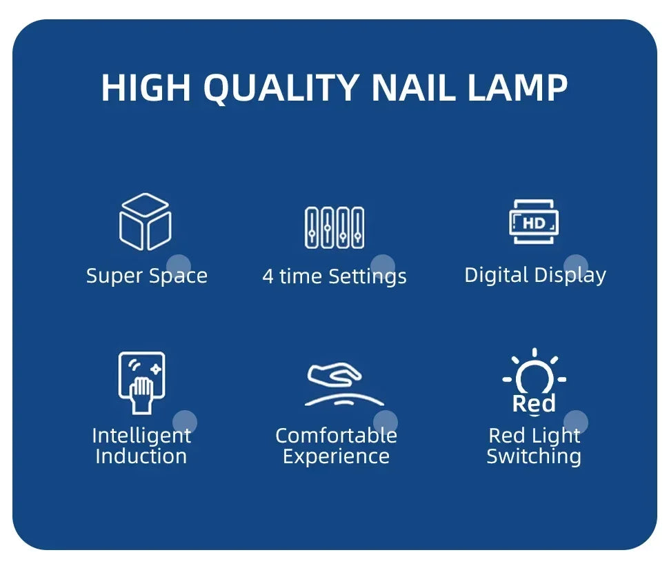 480W Big Space UV LED Nail Lamp For Manicure Lamp Drying Gel Nail Polish 140LEDS Nail Dryer With LCD Screens Salon Tools