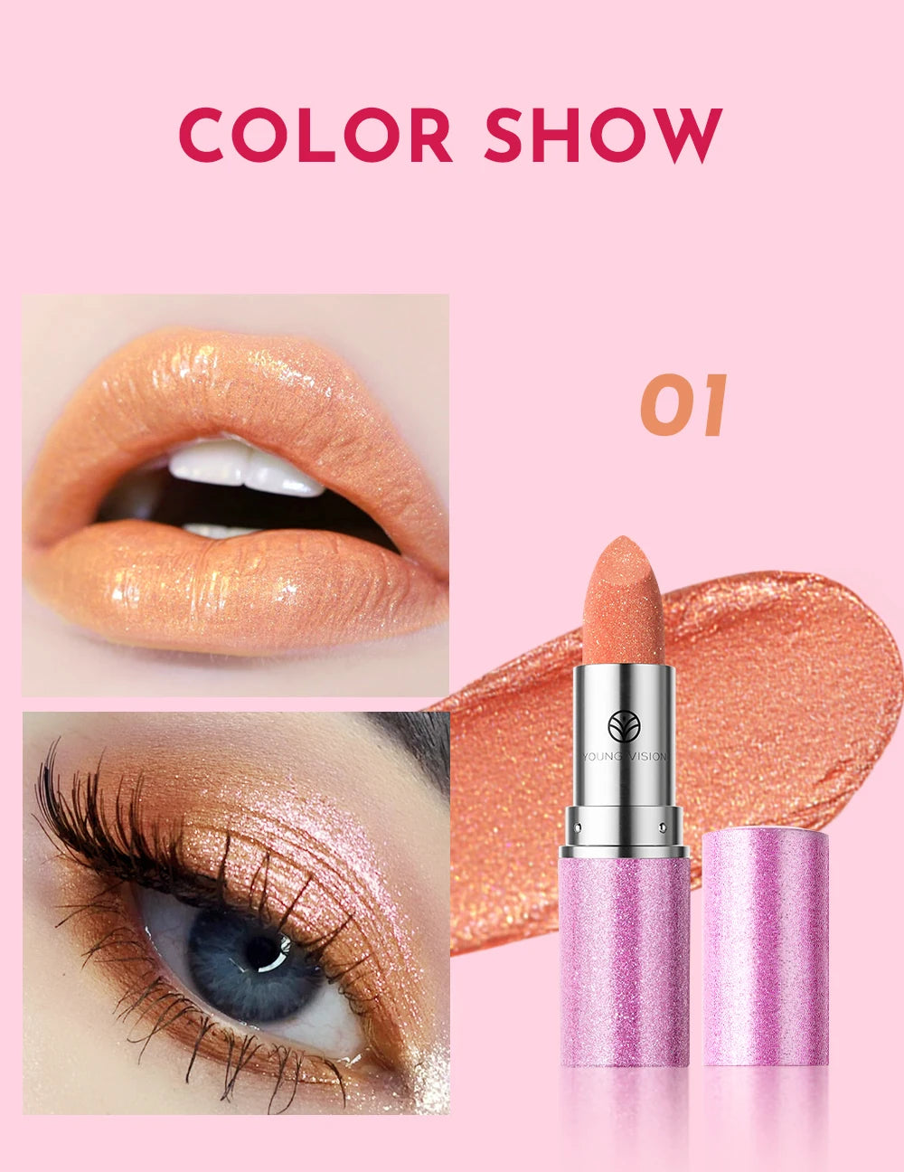Multi-Color Non-stick Cup Matte Lipstick Flash Lasting Easy Color Diamond Lipstick Dark Halloween Look