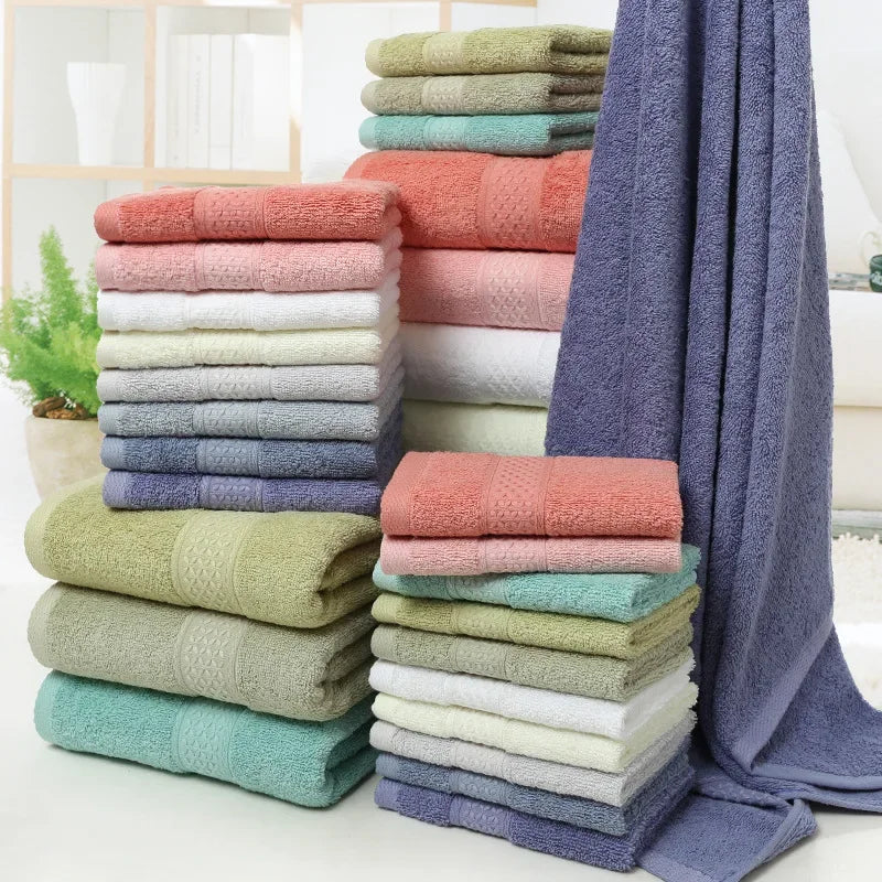 Thicken 100% Cotton Face Towel Absorbent Pure Hand Wash Hair Shower Microfiber Towel Bathroom Family Hotel