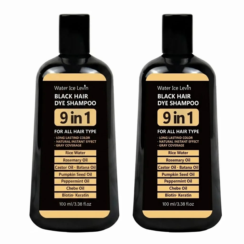 100ml 9‑in‑1 Black Hair Coloring Shampoo Natural Instant Gray Hair Coverage Nourish Repair Shine Hair Dye Shampoo For Men Women