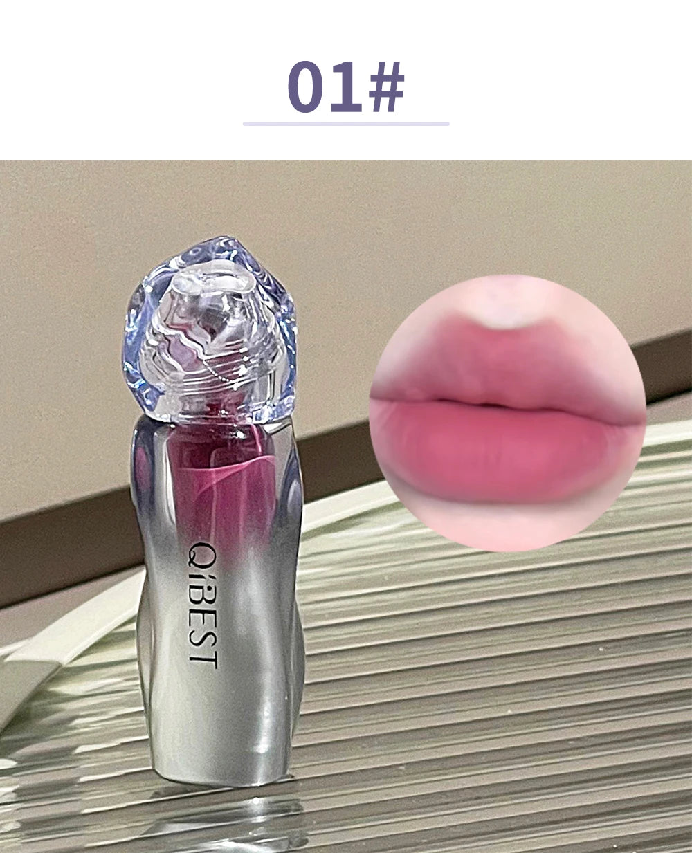 QIBEST Matte Velvet Liquid Lipstick Natural Long-Lasting Highly Pigmented Lip Mud Portable Finish Universal Lip Gloss Makeup