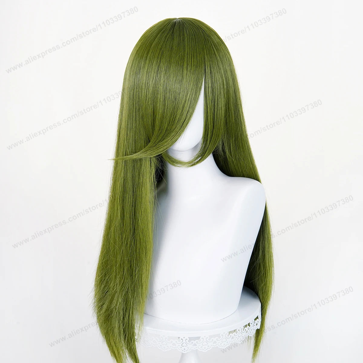 60cm Long Straight Cosplay Synthetic Wig With Bangs Golden Yellow Green Blonde Purple Heat Resistant Hair Anime Wigs + Wig Cap