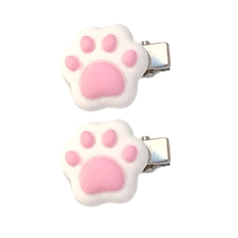 1pc/1pair Mini Cat Paw Shape Hairpin Teens Christmas Ponytail Bangs Hair Clip