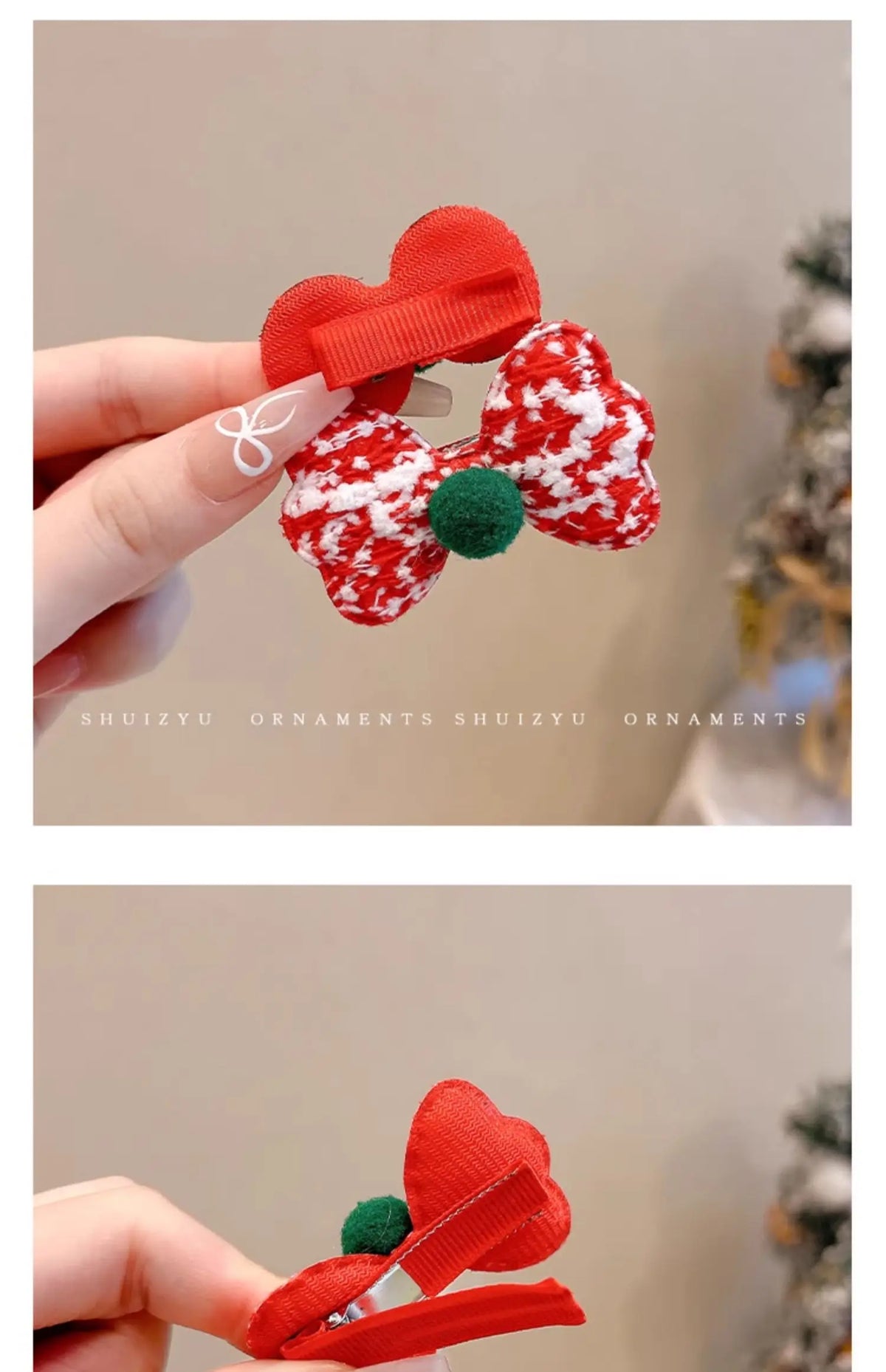New Year Christmas Cute Cartoon Bow Hairpins Set Children Girls Hair Clips Pin Barrettes Accessories Headwear Headdress Ornament