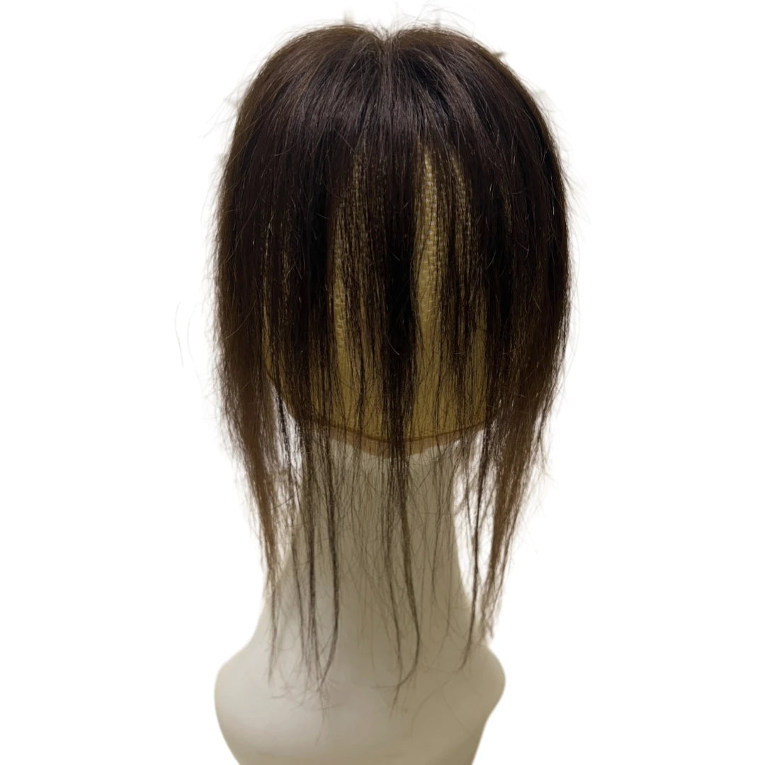Ultra-Thin Mesh Hair Toppers 8x11cm Clip-In Bangs Hairpiece for Women Fluffy Real Hair Increase Volume Cover White Hair