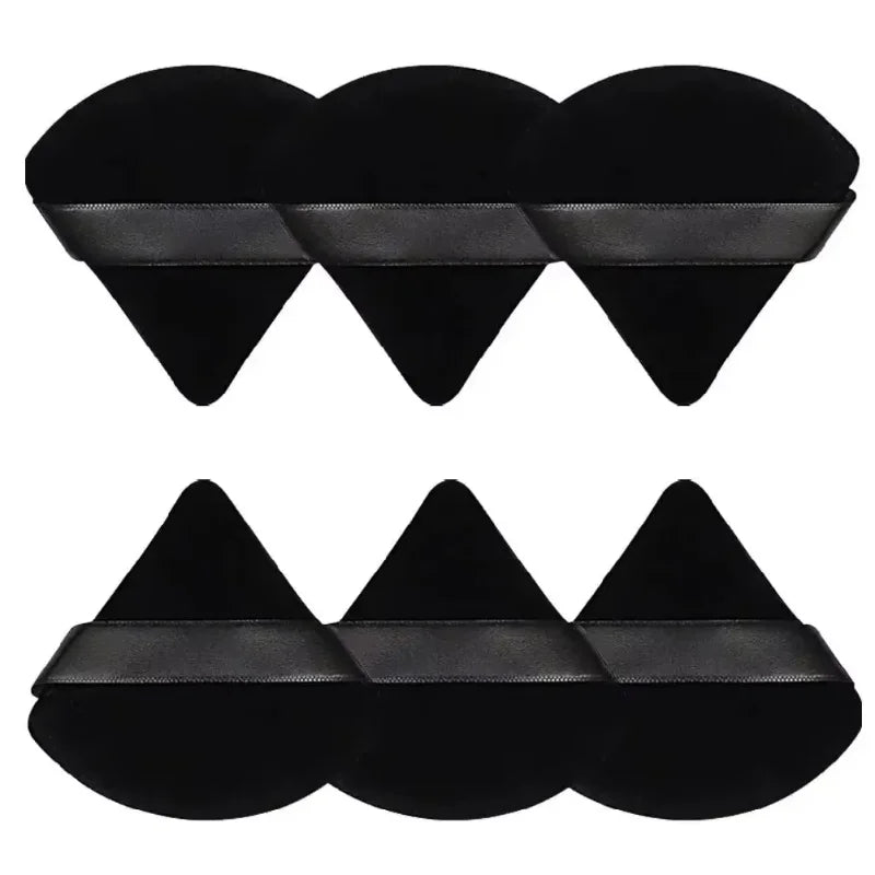 2/6PCS Triangle Velvet Cosmetic Puff Make Up Sponges Wet Dry Use for Face Eye Contouring Shadow Cosmetic Foundation Makeup Tool