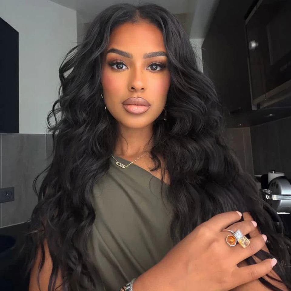 13x6 HD Synthetic Blend Lace Front Wig 30 Inch Long Deep Wavy Ombre Blonde Ginger for Afro Women Heat Resistant Cosplay Wig