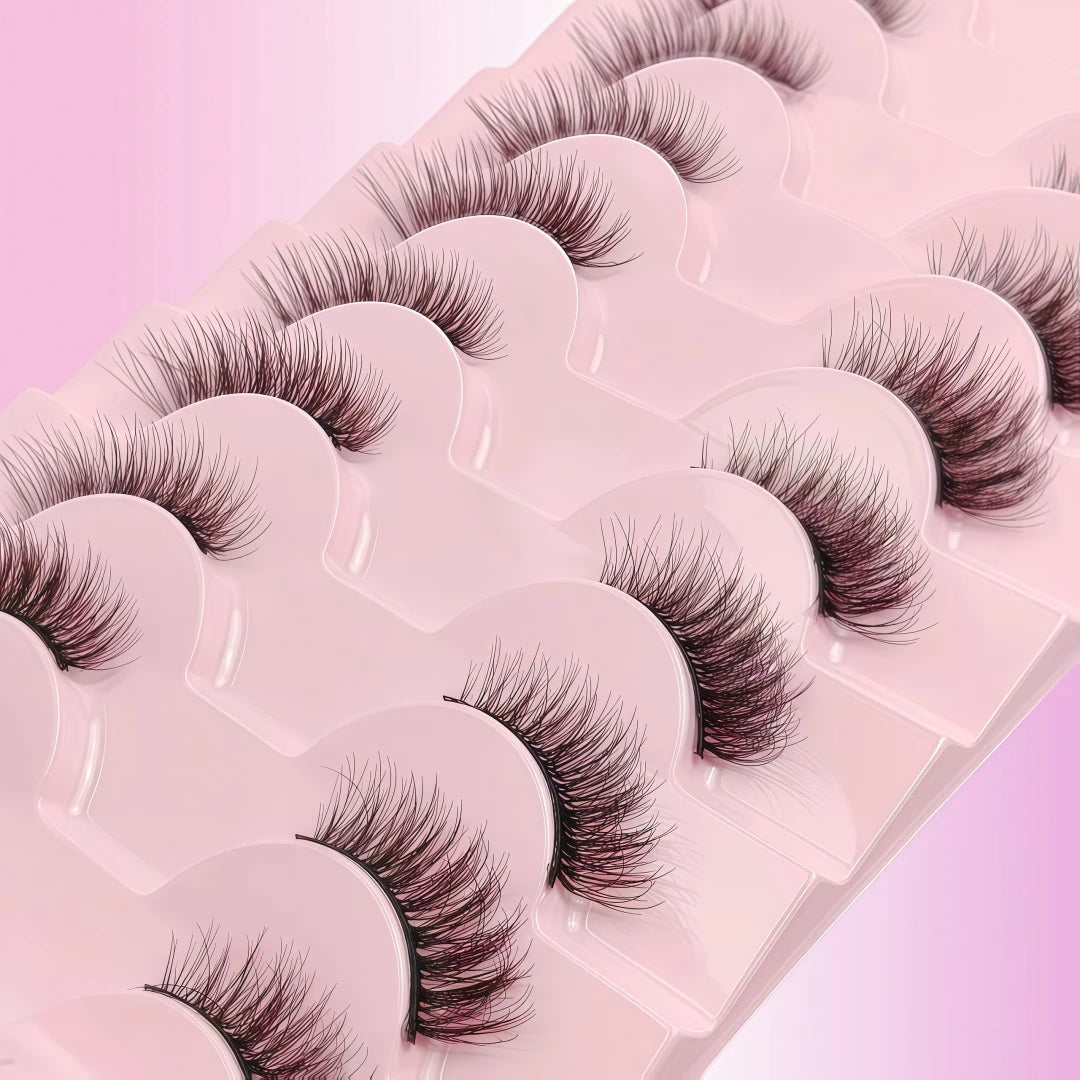10 Pairs Black Band Cat Eye False Eyelashes Natural Breathable Reusable For Daily Halloween Christmas Black Friday