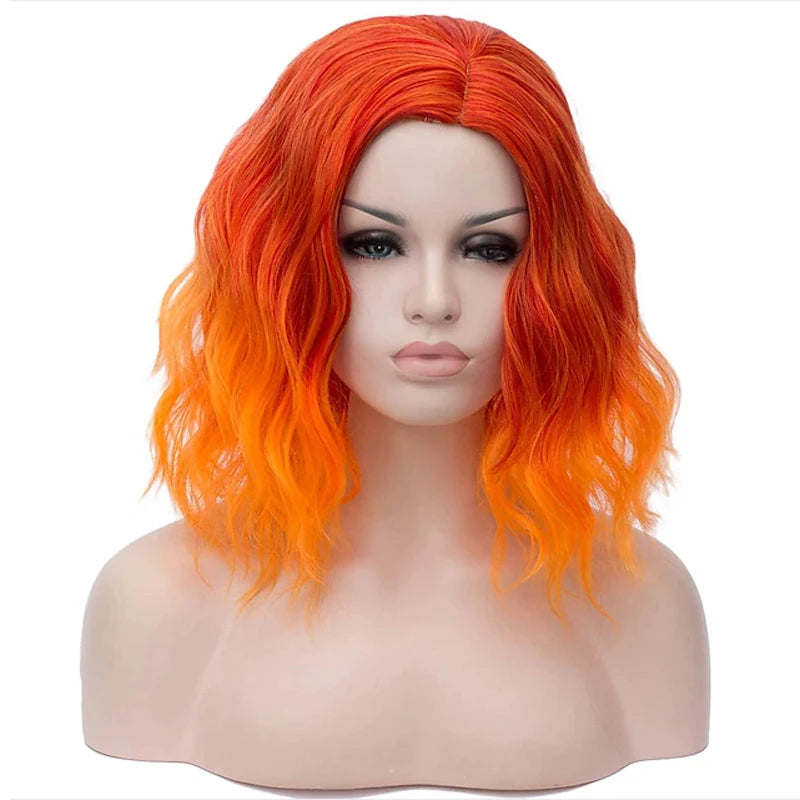 HAIRJOY Black White Wigs for Women Blue Pink Purple Green Multicolored Synthetic Hair Wig Cosplay Wigs Halloween