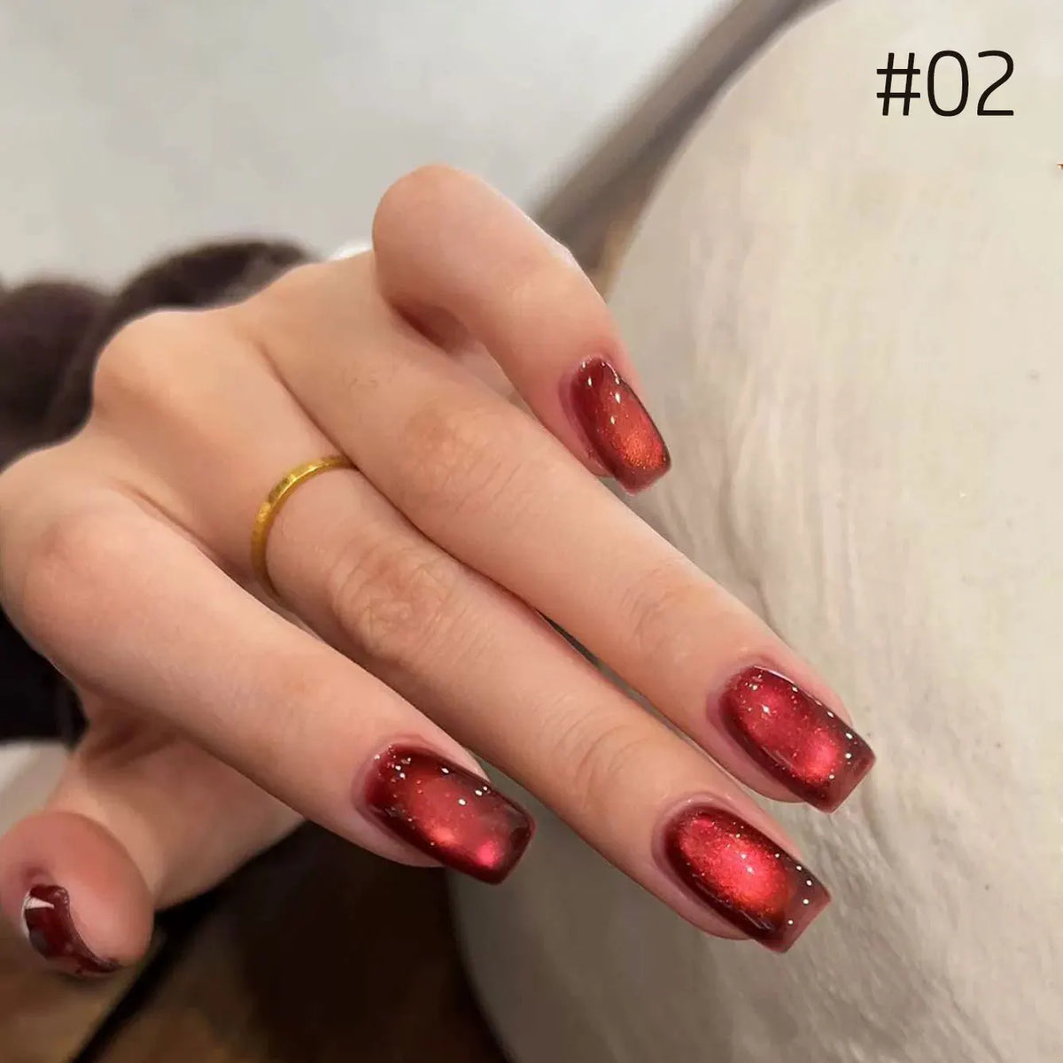 10ML 1-10pcs Christmas Red Nails Gold Black Nails Fiery 10-Color Glass Bead Cat Eye Gel Nail Polish Fine Powder Super Shimmering