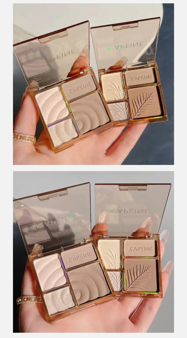 4Colors Matte Highlighter Contour 3D Facial Bronzer Brightening Glitter Highlight Palette Eye Shadow Nose Powder Makeup Cosmetic