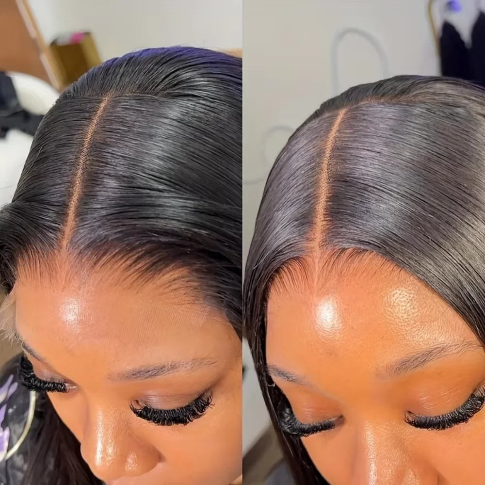 13x4 HD Bone Straight Lace Frontal Human Hair Brazilian Short Bob Wig For Women 220% Straight Lace Front Bob Wigs ﻿