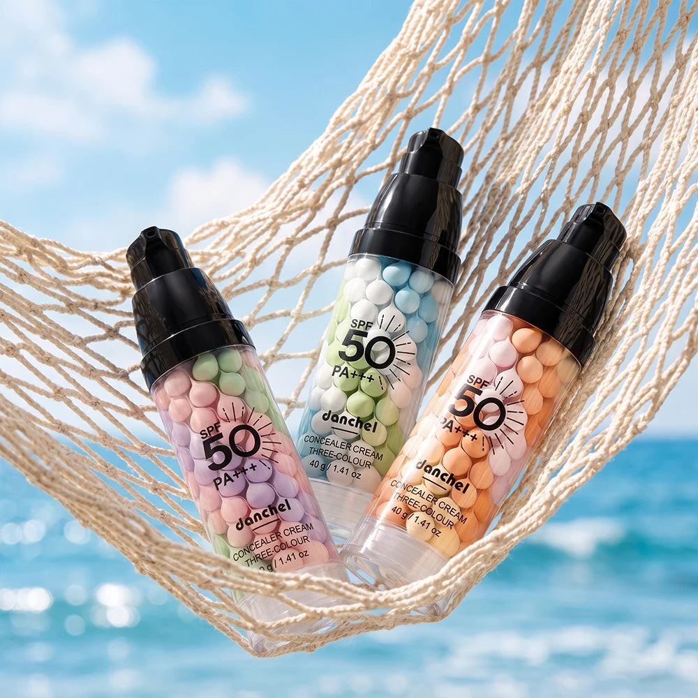 Three Color Press Release Cream Concealer Isolation Makeup Facial Base Brightening Hydrating Liquid Concealer Face Primer Glow