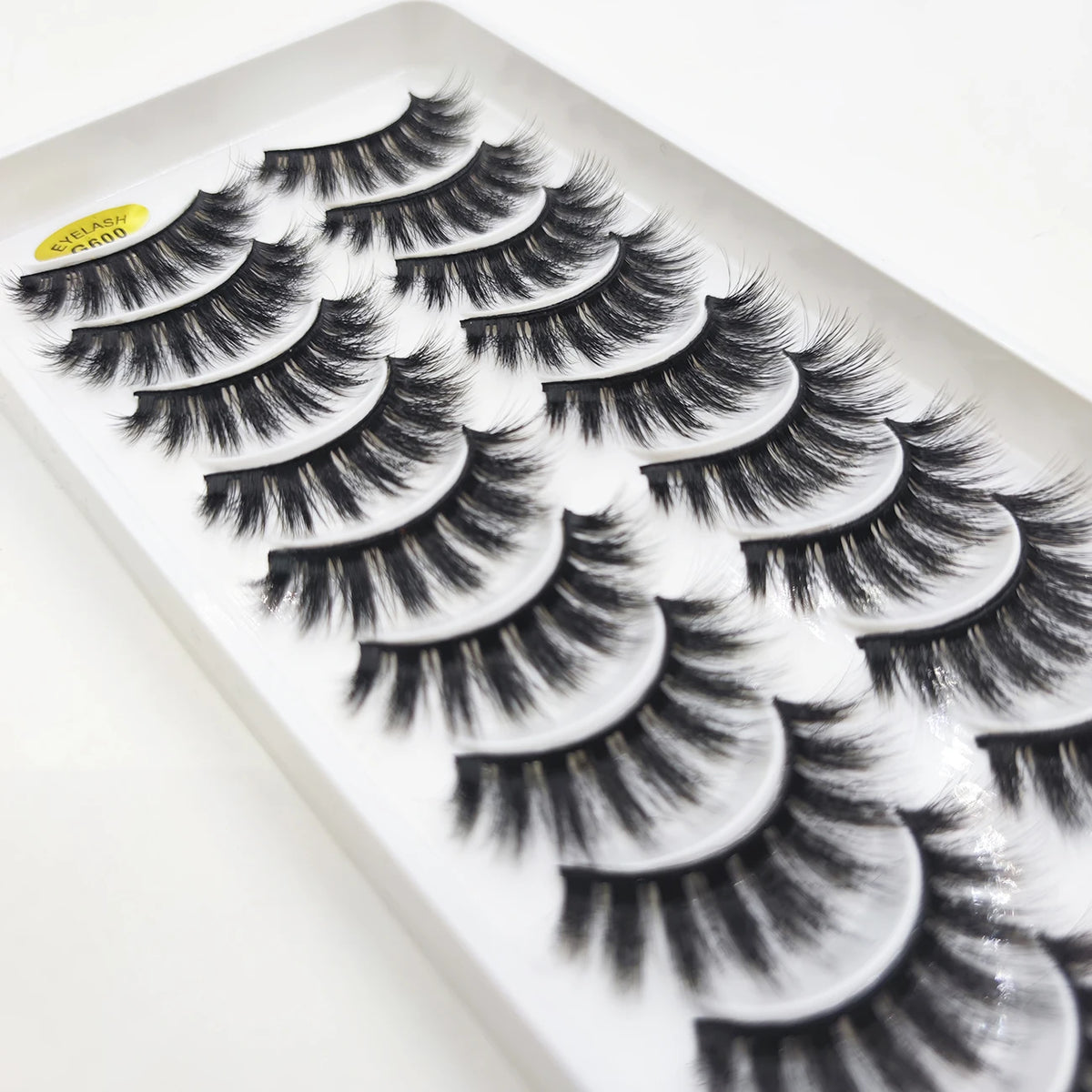 10 Pairs Natural 3d Mink Lashes Soft False Eyelashes Cross Messy Dense Eye Lashes Extension Makeup Faux Cils Cat Mini