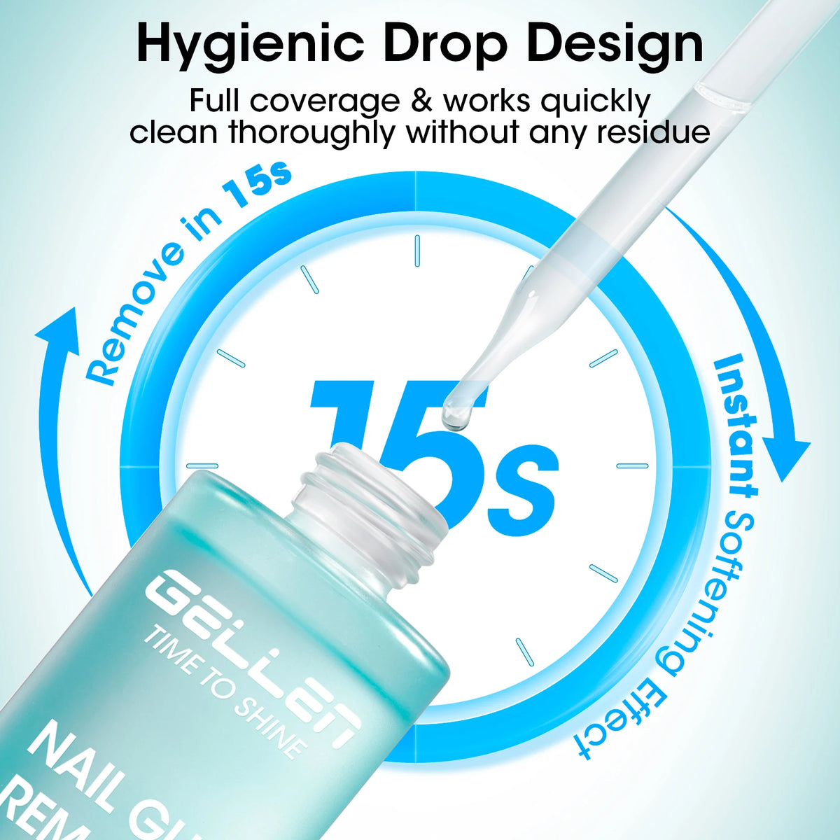 GELLEN Nail Polish Remover 16 Fl Oz Non Acetone Pump Bottle Gel Nail Soak Off Remover Kit Vegan Cruelty Free Gentle Nail Care