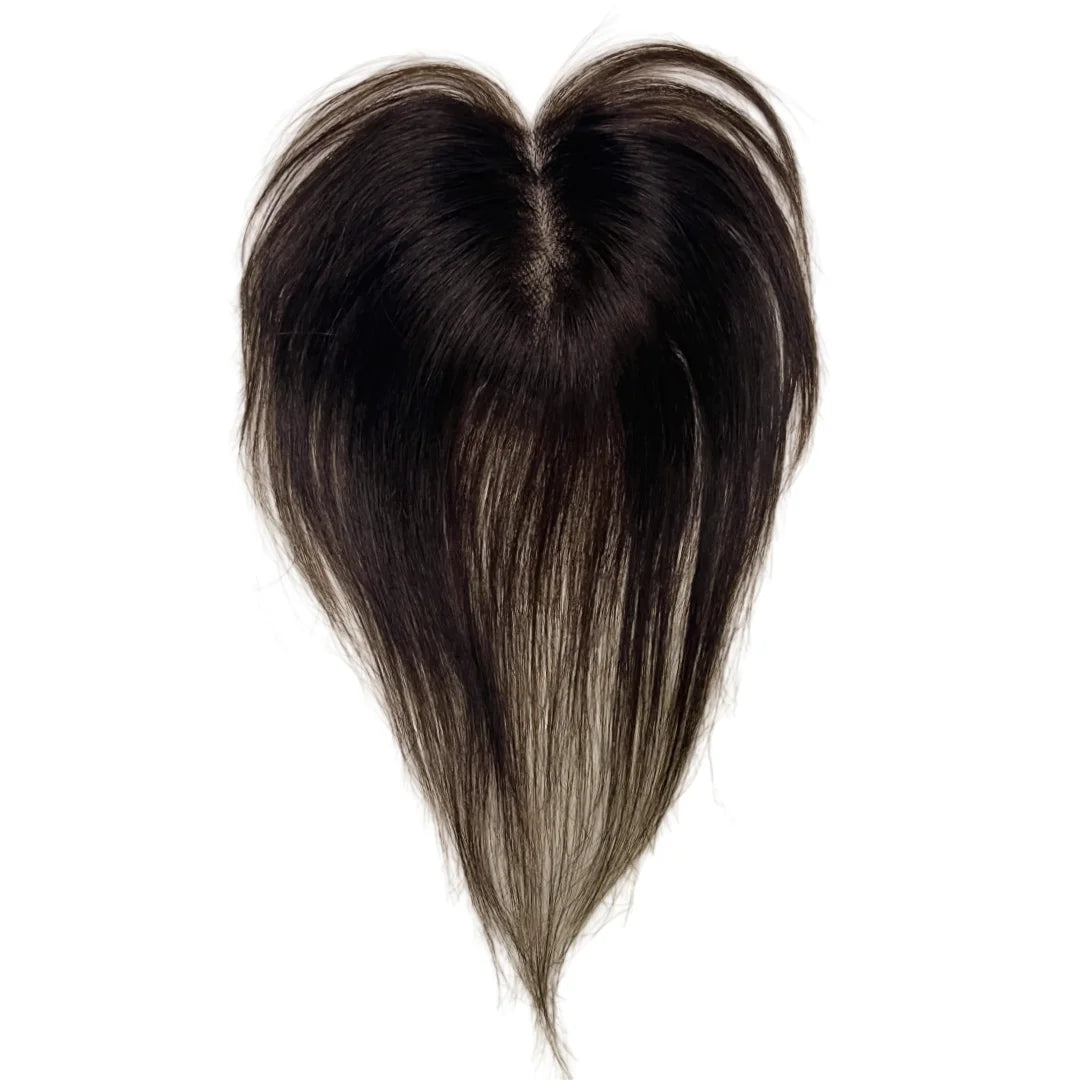 Ultra-Thin Mesh Hair Toppers 8x11cm Clip-In Bangs Hairpiece for Women Fluffy Real Hair Increase Volume Cover White Hair