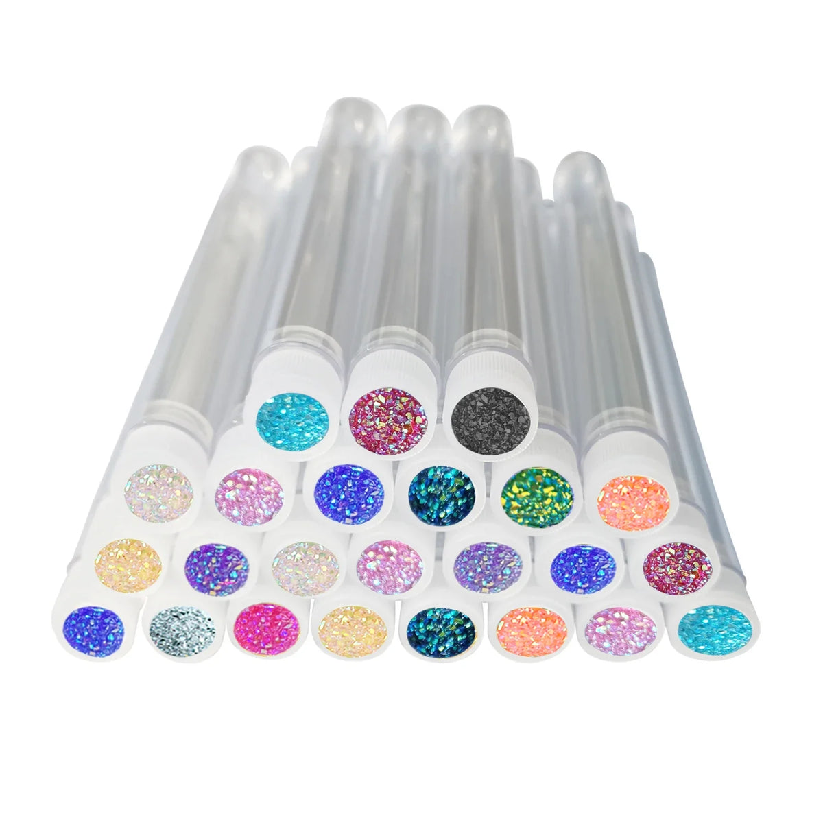 50Pc Reusable Eyebrow Brush Tube Eyelash Brush Eyebrow Brush Replaceable Dust-proof Sparkling Diamond Makeup Brush
