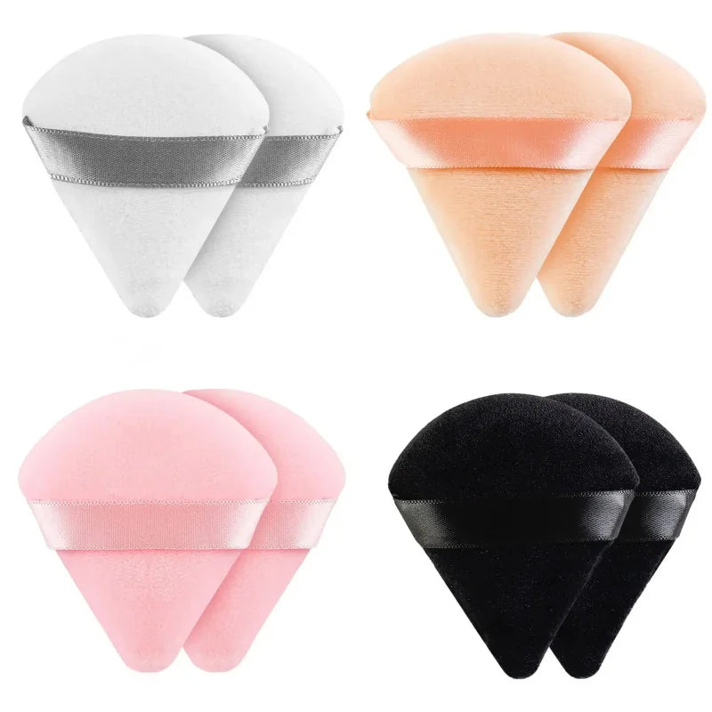 2/6PCS Triangle Velvet Cosmetic Puff Make Up Sponges Wet Dry Use for Face Eye Contouring Shadow Cosmetic Foundation Makeup Tool