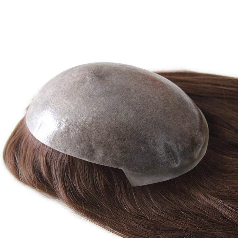 Women Toupee Human Hair Wigs Straight Vloop Human Hair System Replacement Thin Skin Full PU Hairpiece Invisible Natural Hairline