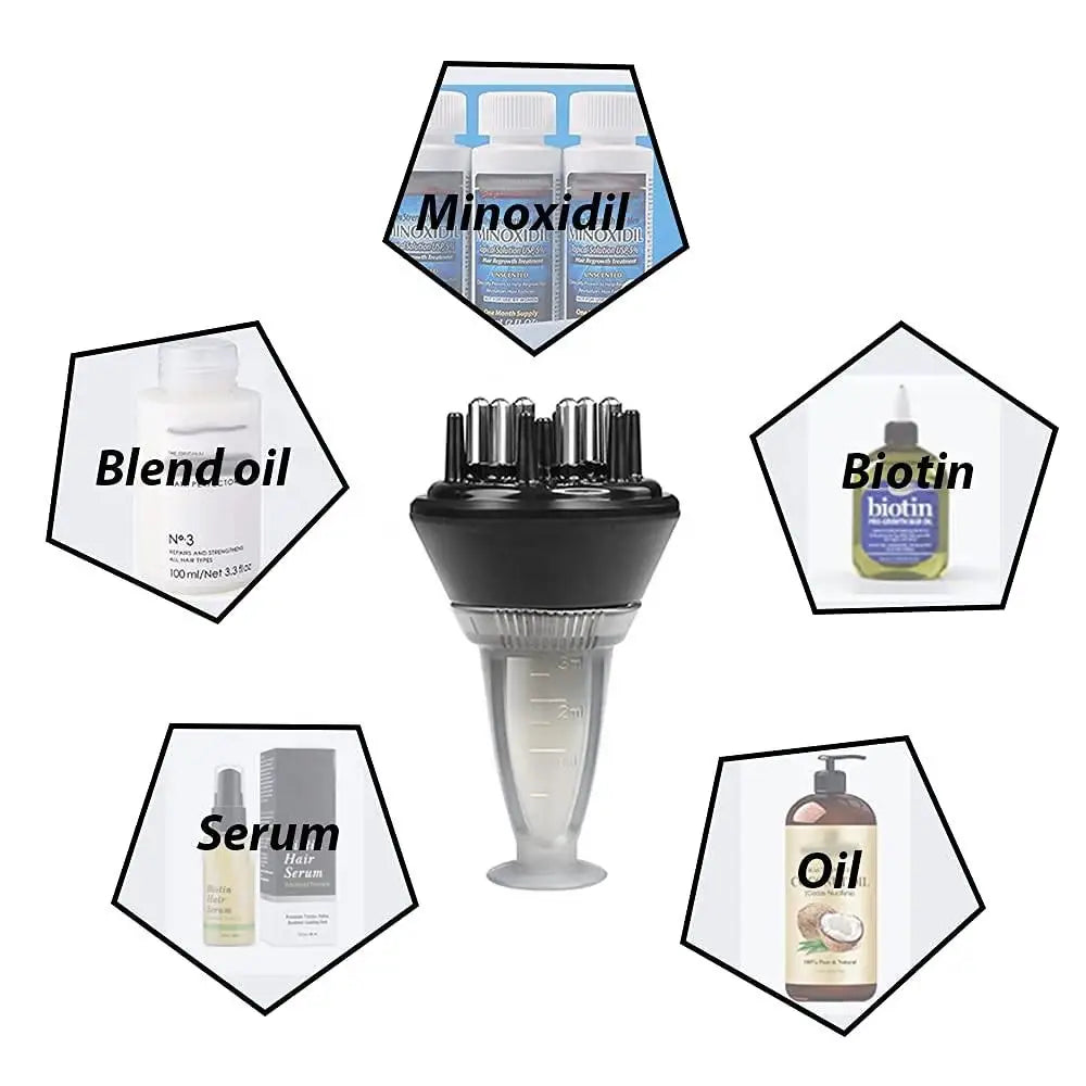 Mini Scalp Applicator Comb Hair Oil Dispenser 2-In-1 Roller Ball Massage Brush Clear Scale Root Delivery Hair Care Tool