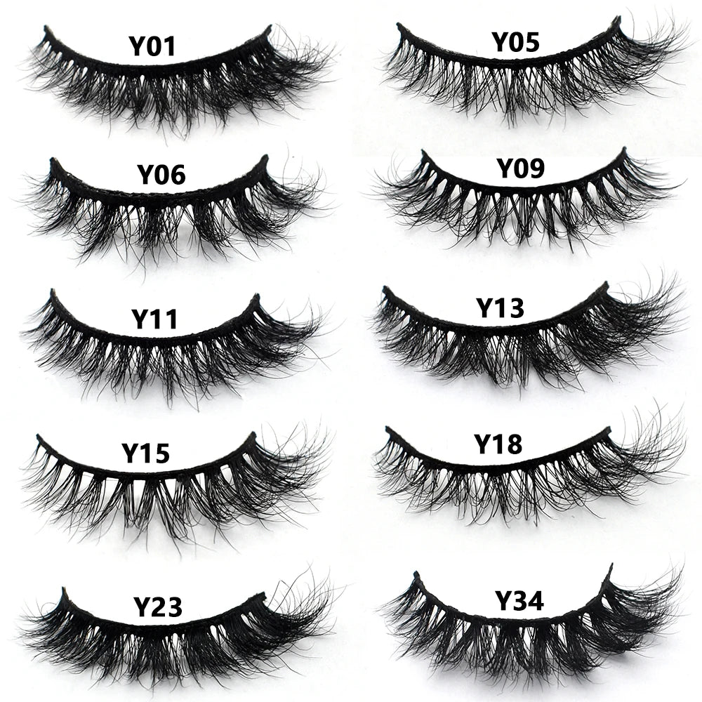 Half Lashes Short Mink Eyelashes Fluffy Soft False Eyelashes Wispy Cross Strip Eye Lashes Natural Mink Eyelash Extension Makeup