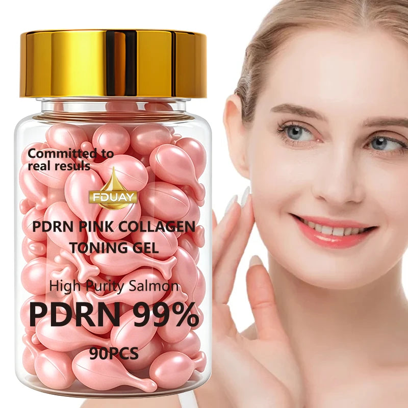 Pink Collagen Capsules 99% High-Purity Salmon Deep Skin Nourishment Brightens Dullness Boosts Elasticity Beauty and Skincare