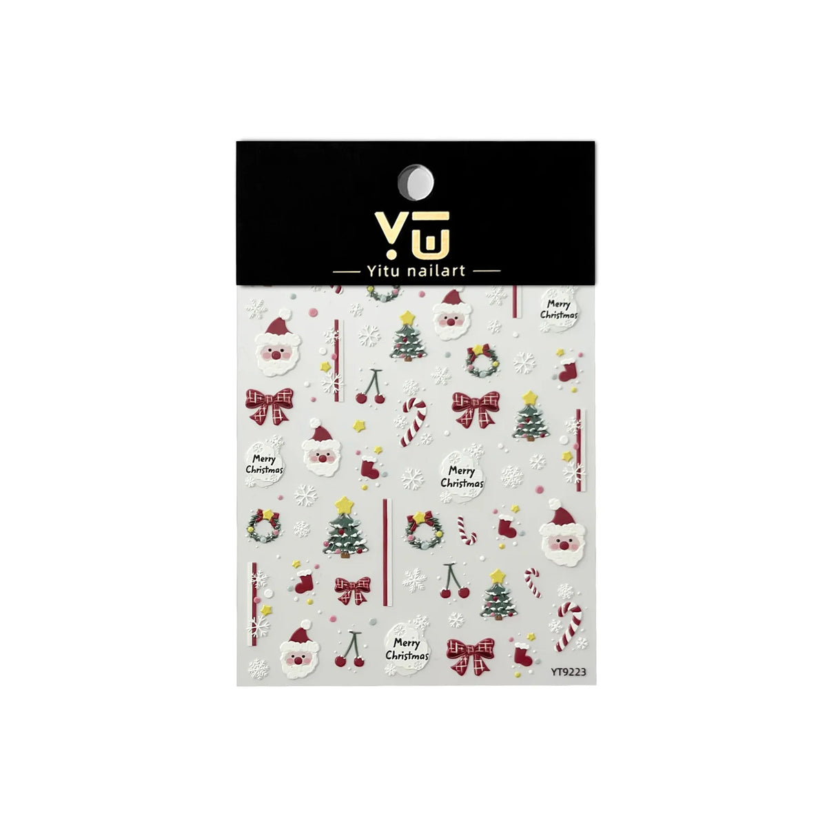 Christmas Wreath Snowman Xmas Tree Bowknot Snowflakes Gingerbread Man Bear Star Bell Apple Nail Art Charms Stickers Phone Decals