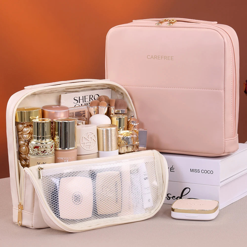 Portable Standing Up Bag Large Capaci Travel Waterproof Toiletry Storage Bag for Brues Cosmetic Tools Women's Makeup Organizer