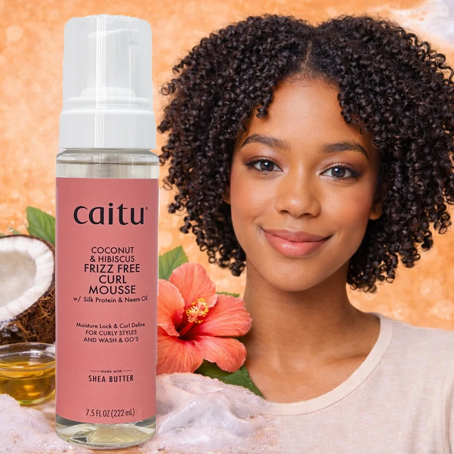 Curl Mousse for Curly & Textured Hair, Frizz Control Styling Foam, Lightweight Hold & Shine, Non Sticky Non Flaking for Curls Wa