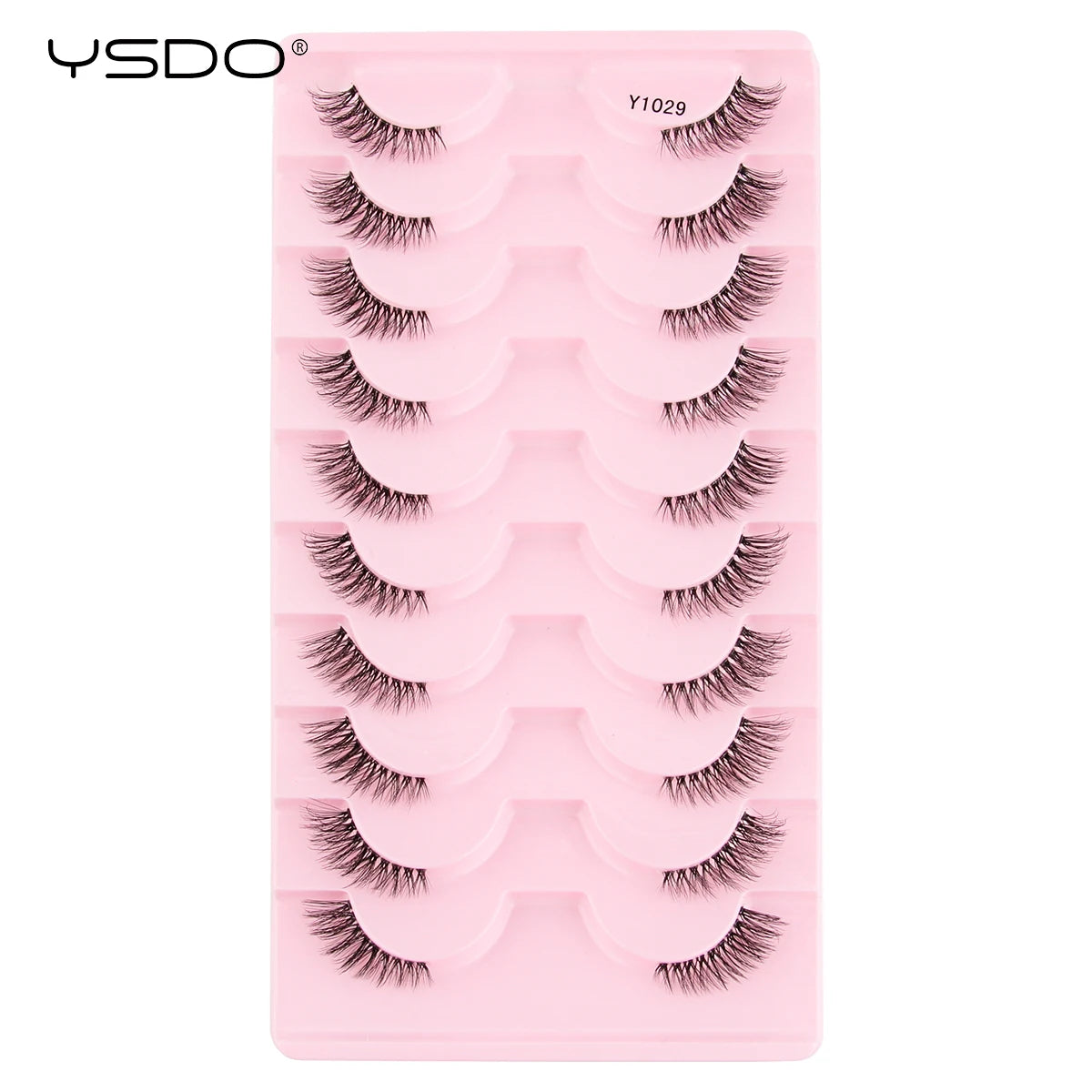 YSDO 5/10 Pairs Half Lashes Cat Eyelashes Soft Natural Clear Band False Lashes Natural Wispy Faux 3d Mink Eyelashes Makeup Tools