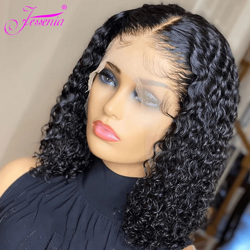 Glueless Kinky Curly Wig 13X6 Human Hair Ready To Wear Frontal Wigs Deep Curls Lace Closure Wig For Women Tissage Cheveux Humain