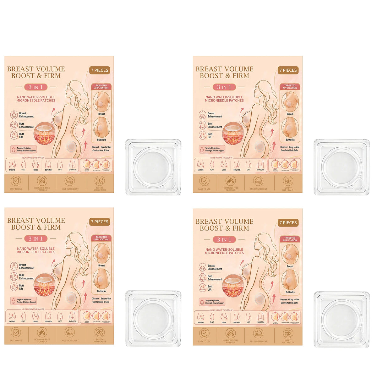 Body Care Patch Bust Hip Targeted Skin Hydrating Supply Improve Skin Smoothness Flexible Breathable Material Mild Adhesive