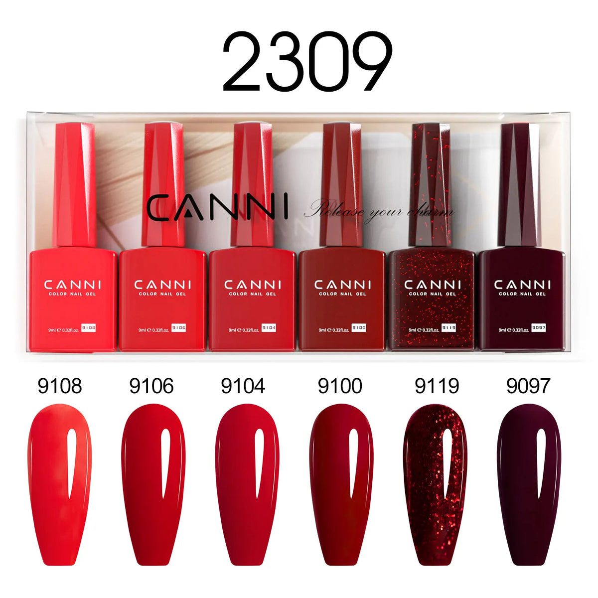 CC5 CANNI Nail Gel Polish HEMA FREE Christmas Red Winter Color Nail Gel Polish New Year Gel Design Soak Off UV LED Varnish 9ml