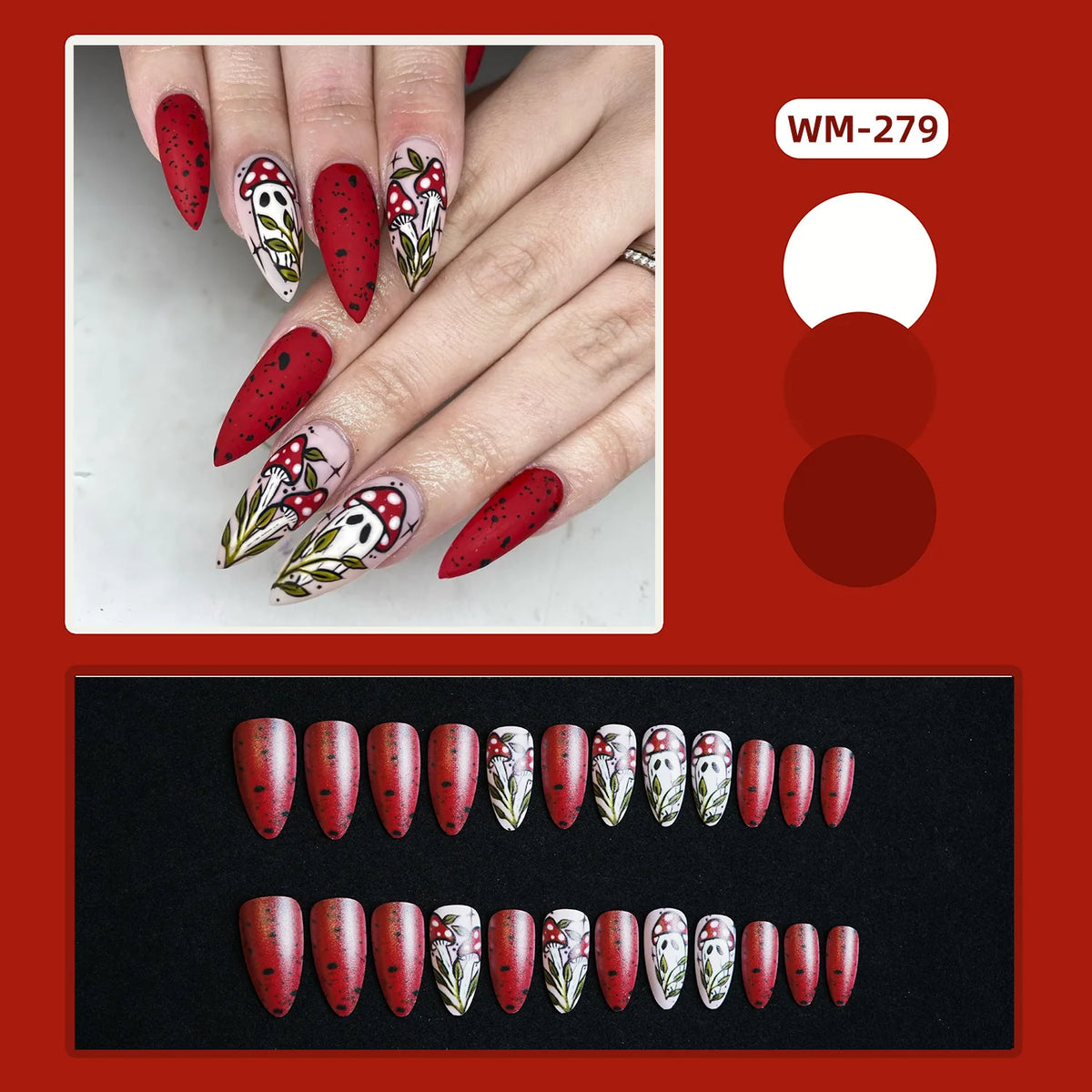 24pcs Halloween False Nails Ghost Witch Pumpkin Print Fake Nails Tips Wearable Detachable European Long Ballet Press on Nails